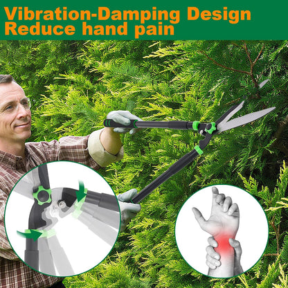 Hedge Shears 29.5" Manual Hedge Clippers with 15° Angle Precision Blades Plant Cutting Scissors for Trimming and Shaping Hedges, Shrubs, Boxwood, Tall Bushes