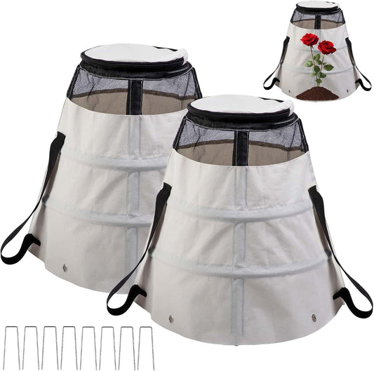 2 Pcs 600D Winter Rose Protective Cover, Rose Cones Protection with Stakes