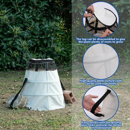 2 Pcs 600D Winter Rose Protective Cover, Rose Cones Protection with Stakes