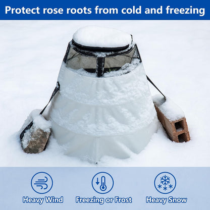 2 Pcs 600D Winter Rose Protective Cover, Rose Cones Protection with Stakes