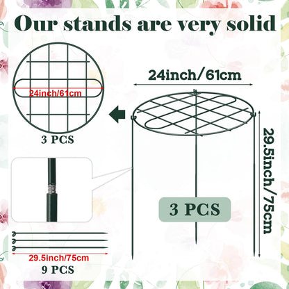 6 Pack 12 x 16 Inch Peony Cages and Supports for Outdoor Plants
