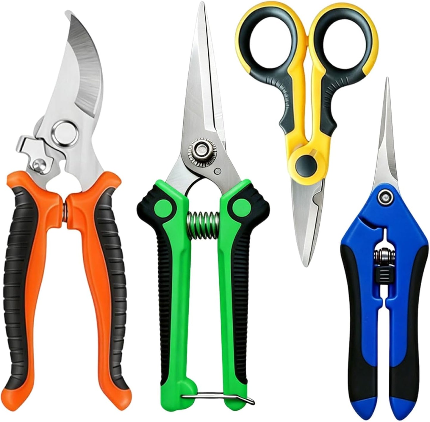 4 Pack Garden Shears Pruning Set, Stainless Steel Multi-Blade