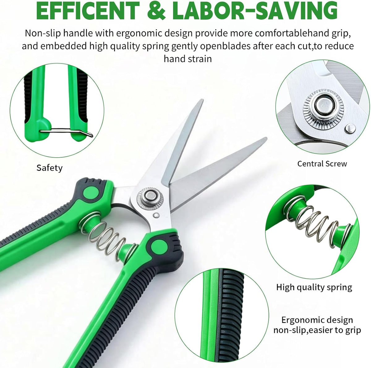 4 Pack Garden Shears Pruning Set, Stainless Steel Multi-Blade