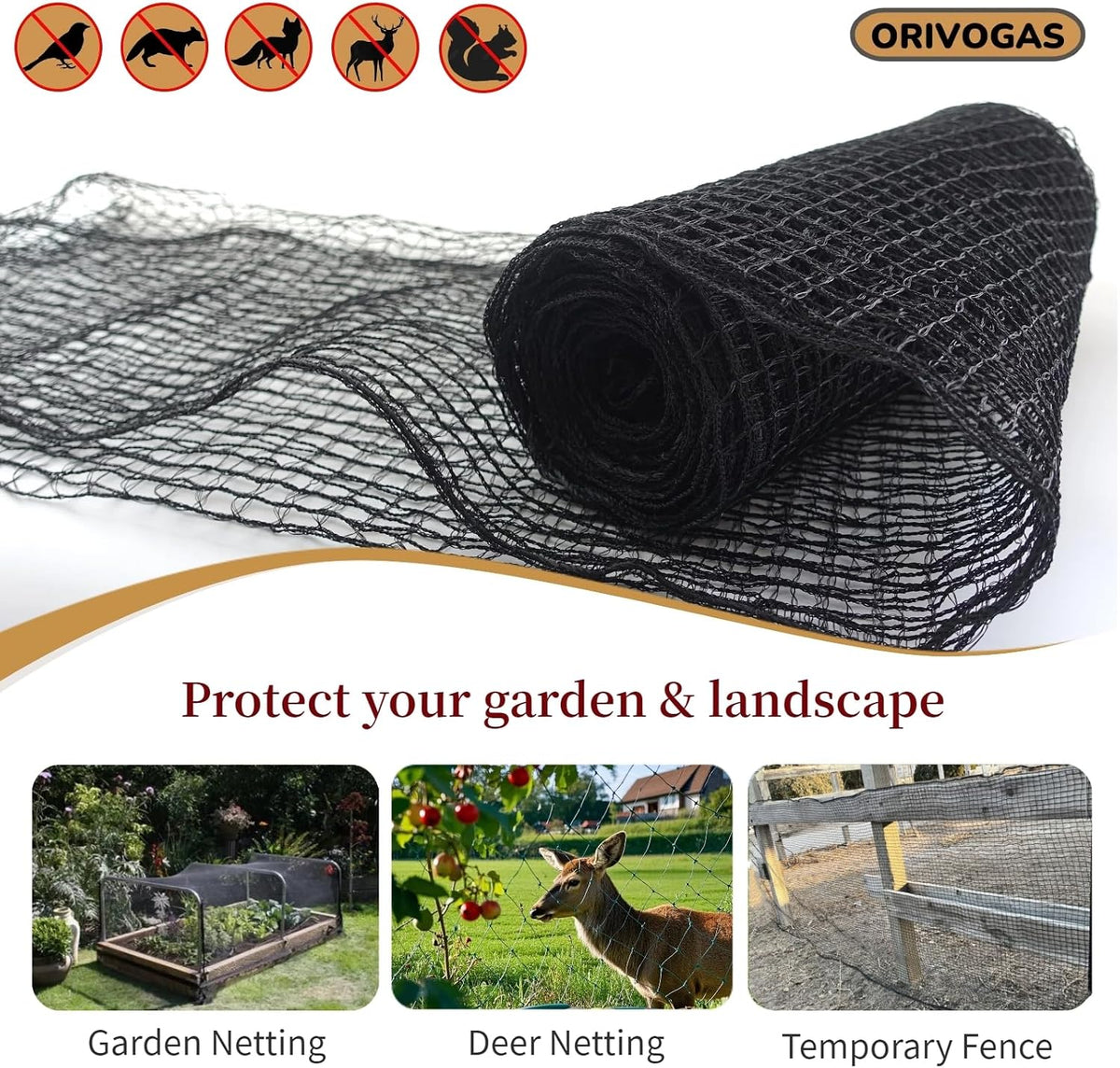 Heavy Duty Bird Netting for Chicken Coop, 19.5 x 19.5 ft 0.8”Mesh HDPE Chicken Netting for Hawks with Reinforced Edges, Durable & Reusable Poultry Netting for Garden Raised Beds & Fruit Trees