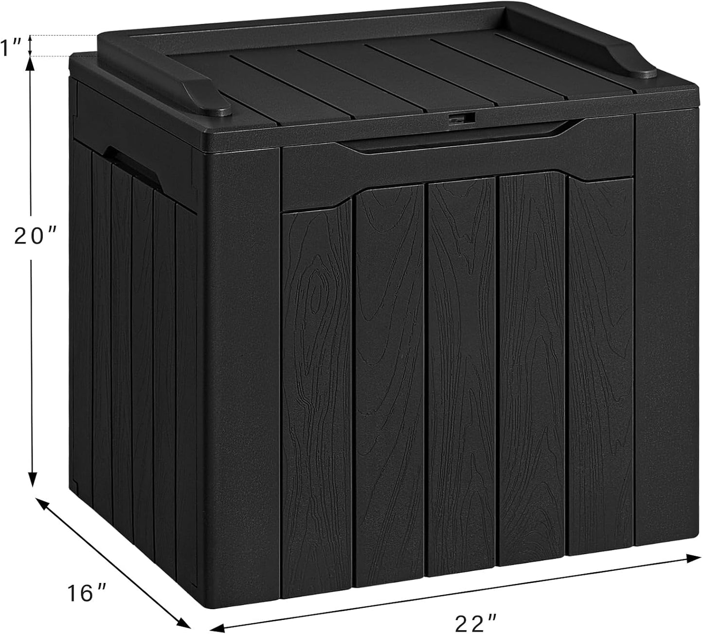 30 Gallon Resin Deck Box Waterproof Outdoor Storage Box for Patio Furniture Pool Accessories Indoor Storage for Cushion Garden Tools (30 Gallon, Black)