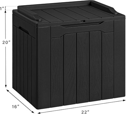 30 Gallon Resin Deck Box Waterproof Outdoor Storage Box for Patio Furniture Pool Accessories Indoor Storage for Cushion Garden Tools (30 Gallon, Black)
