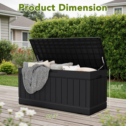 30 Gallon Resin Deck Box Waterproof Outdoor Storage Box for Patio Furniture Pool Accessories Indoor Storage for Cushion Garden Tools (30 Gallon, Black)