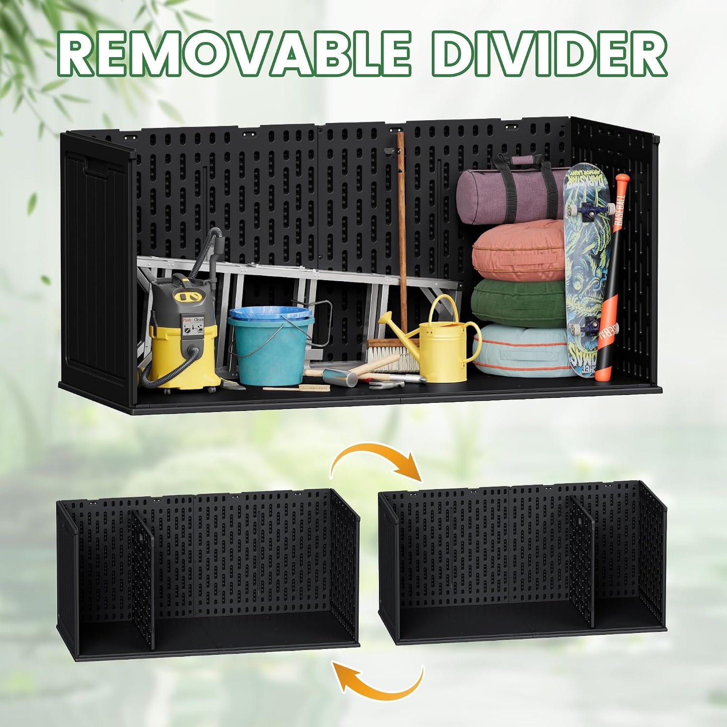 30 Gallon Resin Deck Box Waterproof Outdoor Storage Box for Patio Furniture Pool Accessories Indoor Storage for Cushion Garden Tools (30 Gallon, Black)