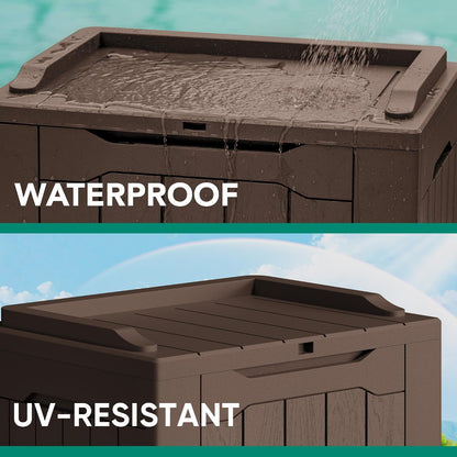 30 Gallon Resin Deck Box Waterproof Outdoor Storage Box for Patio Furniture Pool Accessories Indoor Storage for Cushion Garden Tools (30 Gallon, Black)