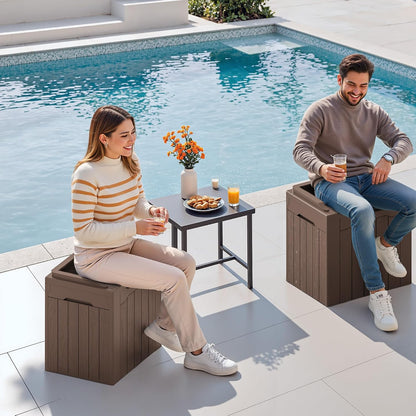 30 Gallon Resin Deck Box Waterproof Outdoor Storage Box for Patio Furniture Pool Accessories Indoor Storage for Cushion Garden Tools (30 Gallon, Black)