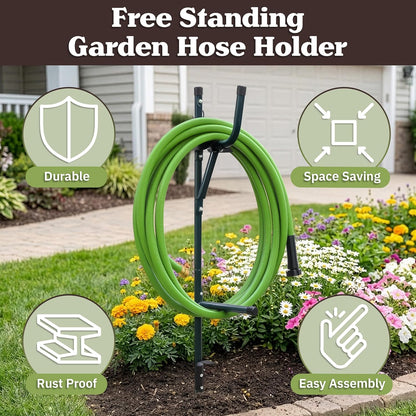 Freestanding Water Hose Stand Hanger for 65.6ft of Hosing
