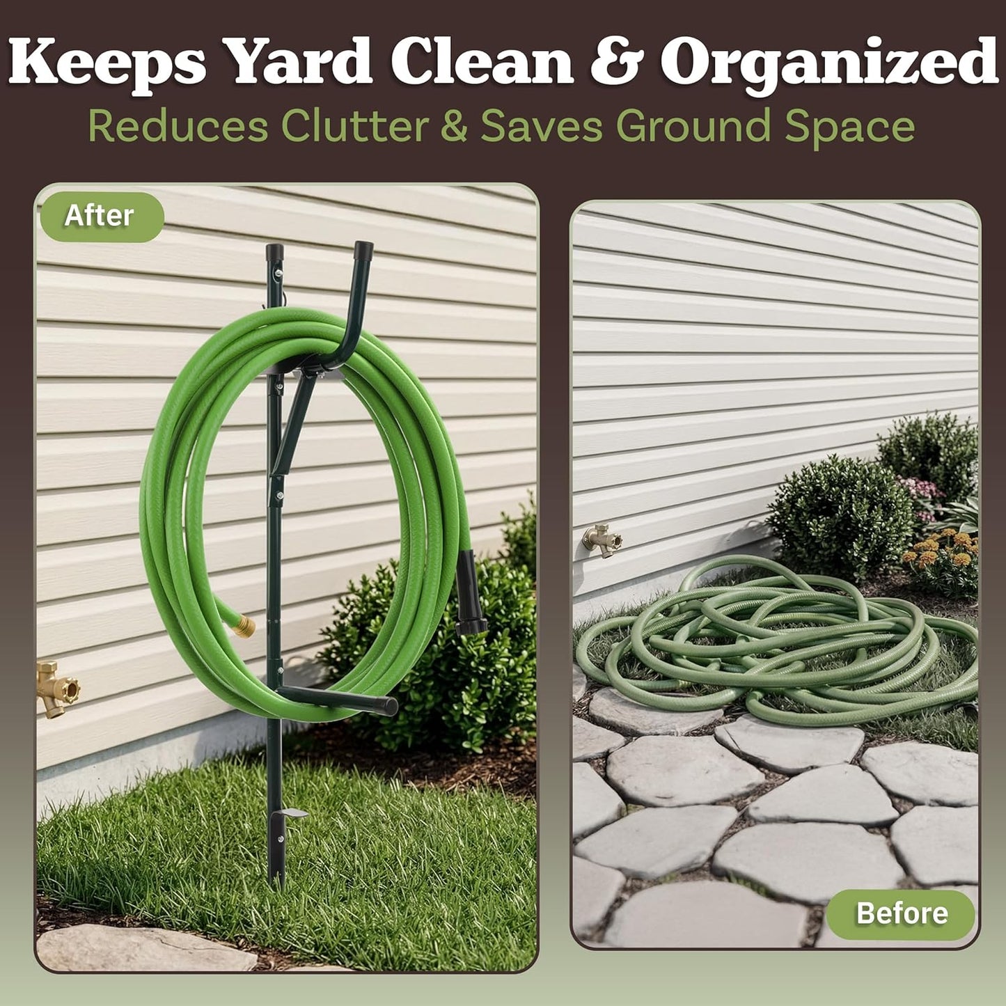 Freestanding Water Hose Stand Hanger for 65.6ft of Hosing