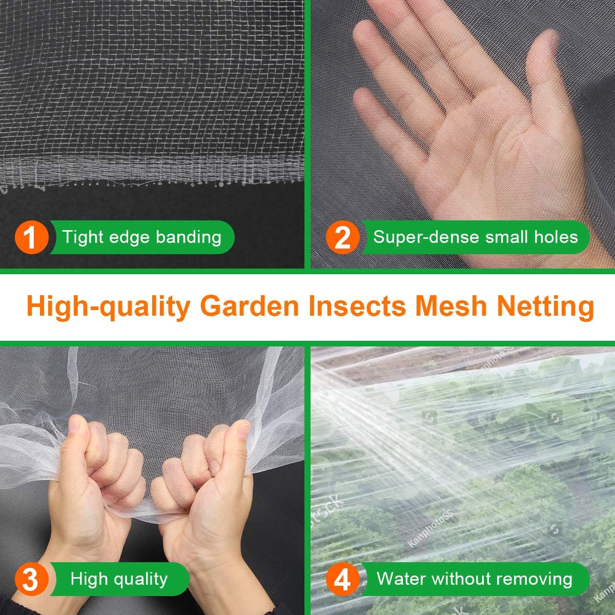 Luxiv White Garden Bug Netting, 6.5X16Ft Plant Barrier Mesh Insects Net