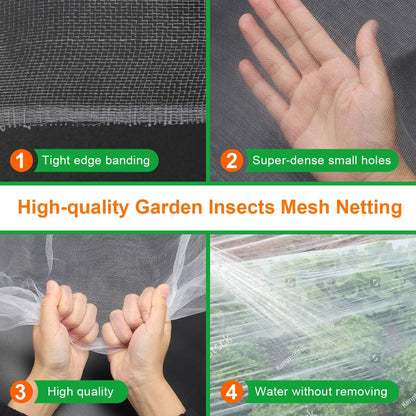 Luxiv White Garden Bug Netting, 6.5X16Ft Plant Barrier Mesh Insects Net