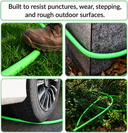 Hybrid Polymer Leader Hose, 5/8" ID x 3 FT, Green, 3/4" GHT Aluminum Fittings, Drinking Water Safe, Hose Reel Connecting Hose