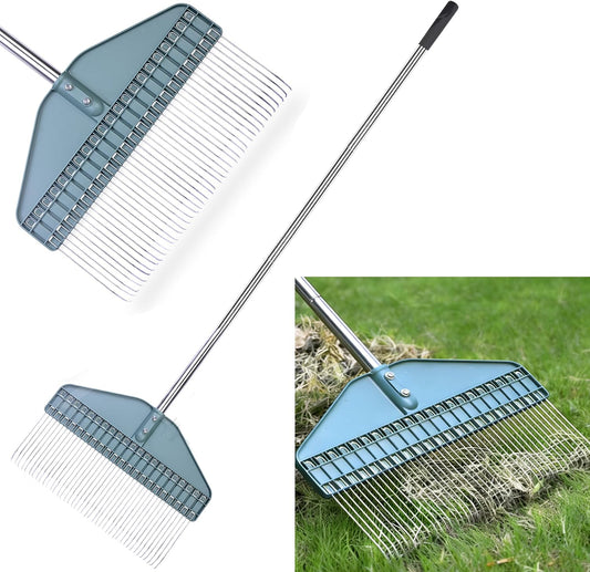 Thatch Rake with 66 Inch Adjustable Handle