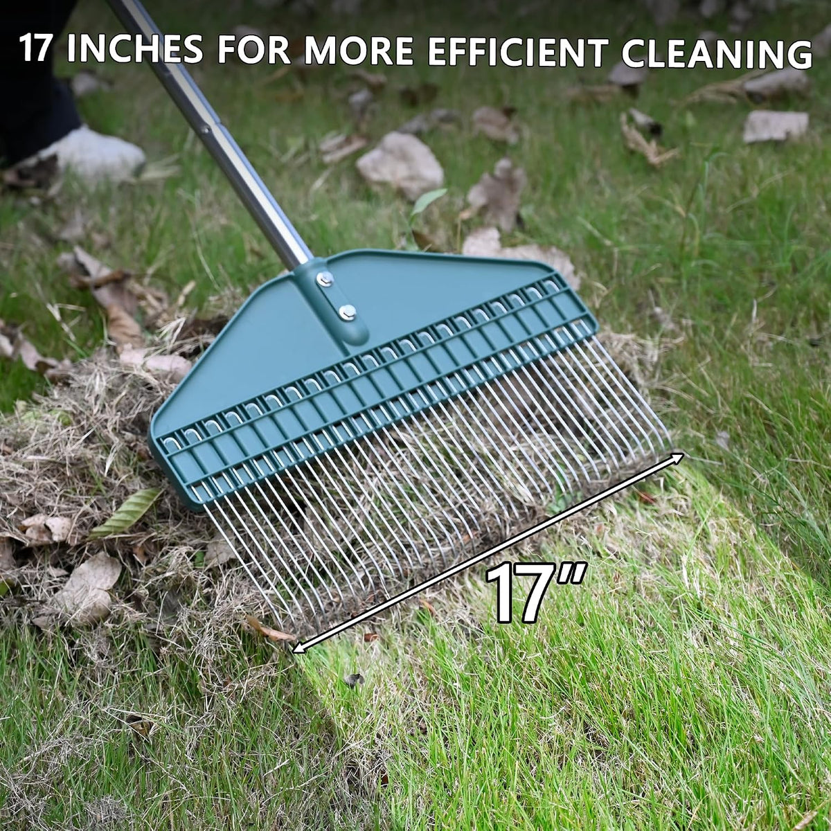 Thatch Rake with 66 Inch Adjustable Handle