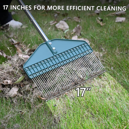 Thatch Rake with 66 Inch Adjustable Handle