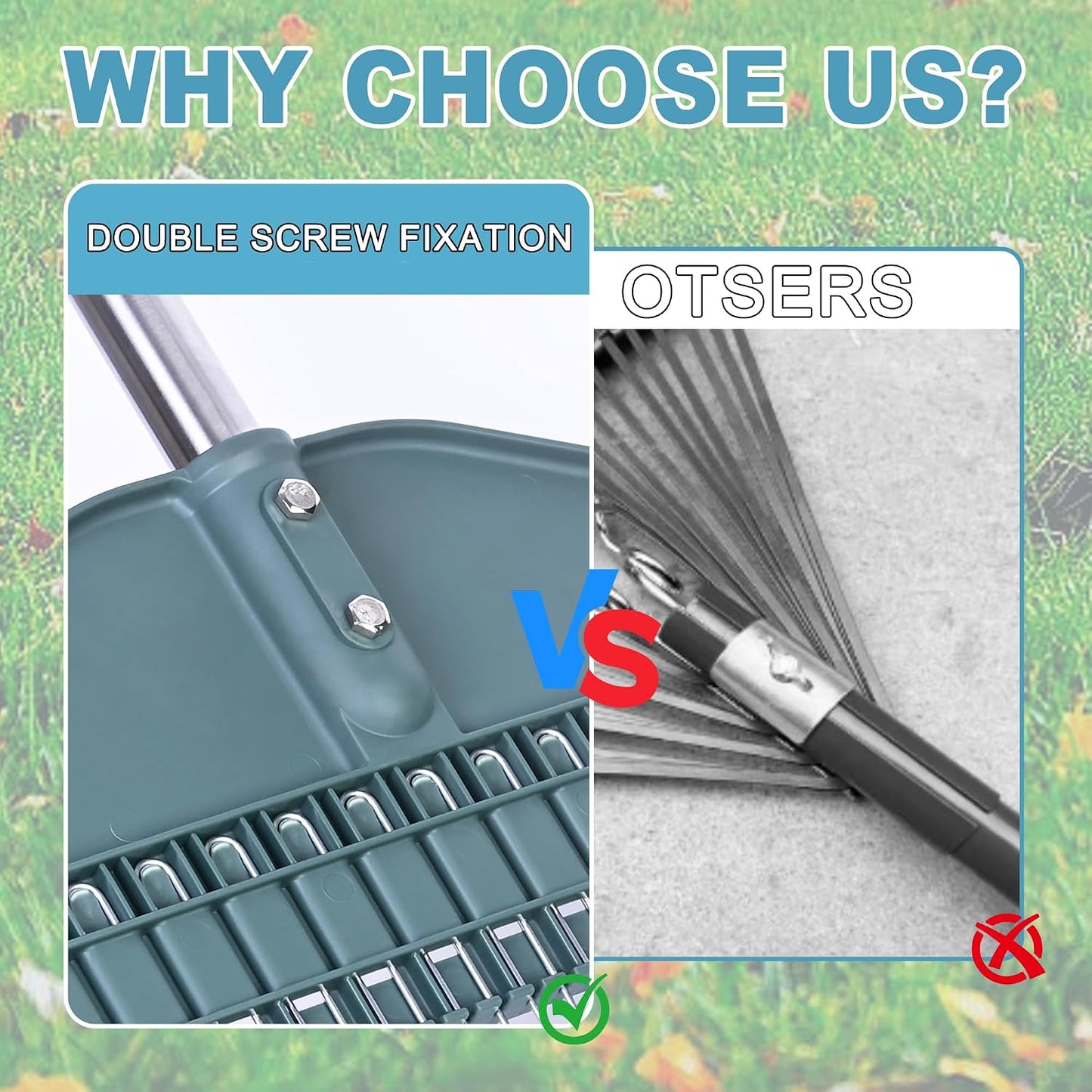 Thatch Rake with 66 Inch Adjustable Handle