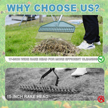 Thatch Rake with 66 Inch Adjustable Handle