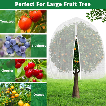 2 Pack Bird Netting for Garden, 8 x 8 FT Blueberry Bush Netting Cover with Zipper, Drawstring Reusable Mesh Plant Protector for Shrubs Bush Fruit Tree Potted