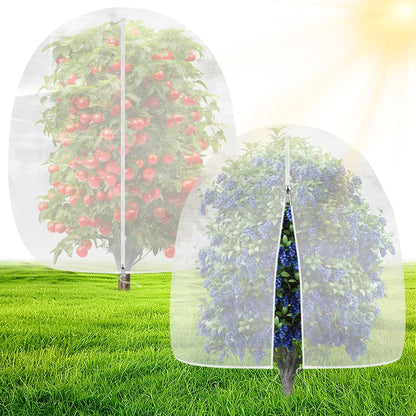 2 Pack Bird Netting for Garden, 8 x 8 FT Blueberry Bush Netting Cover with Zipper, Drawstring Reusable Mesh Plant Protector for Shrubs Bush Fruit Tree Potted