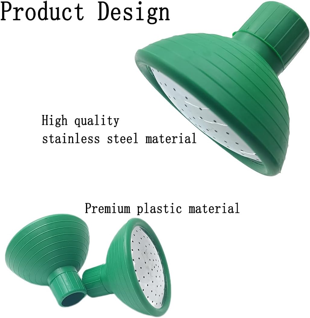 Watering Can Rose Head, Universal Water Sprinkler Sprayer,Garden Watering Can Replacement Nozzle for Watering Cans Garden Plants Indoor & Outdoor (Green-2Pcs)