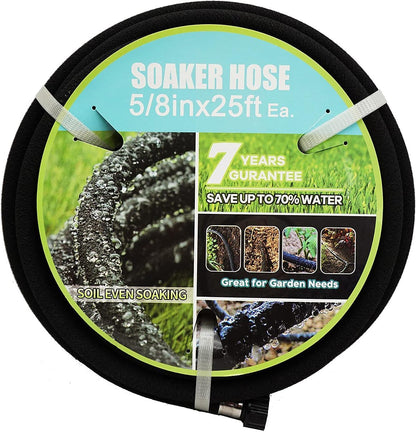 Soaker Hose 5/8" 10ft Round Rubber Garden Soaker Hoses