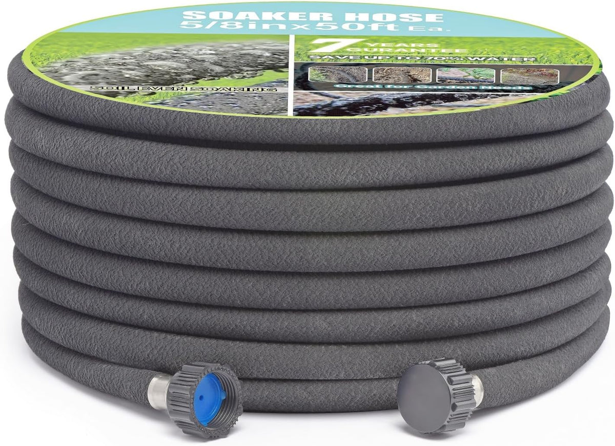 Soaker Hose 5/8" 10ft Round Rubber Garden Soaker Hoses