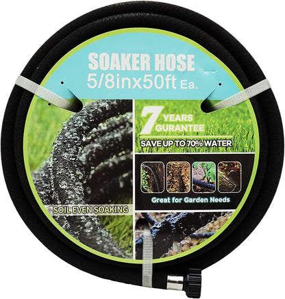 Soaker Hose 5/8" 10ft Round Rubber Garden Soaker Hoses