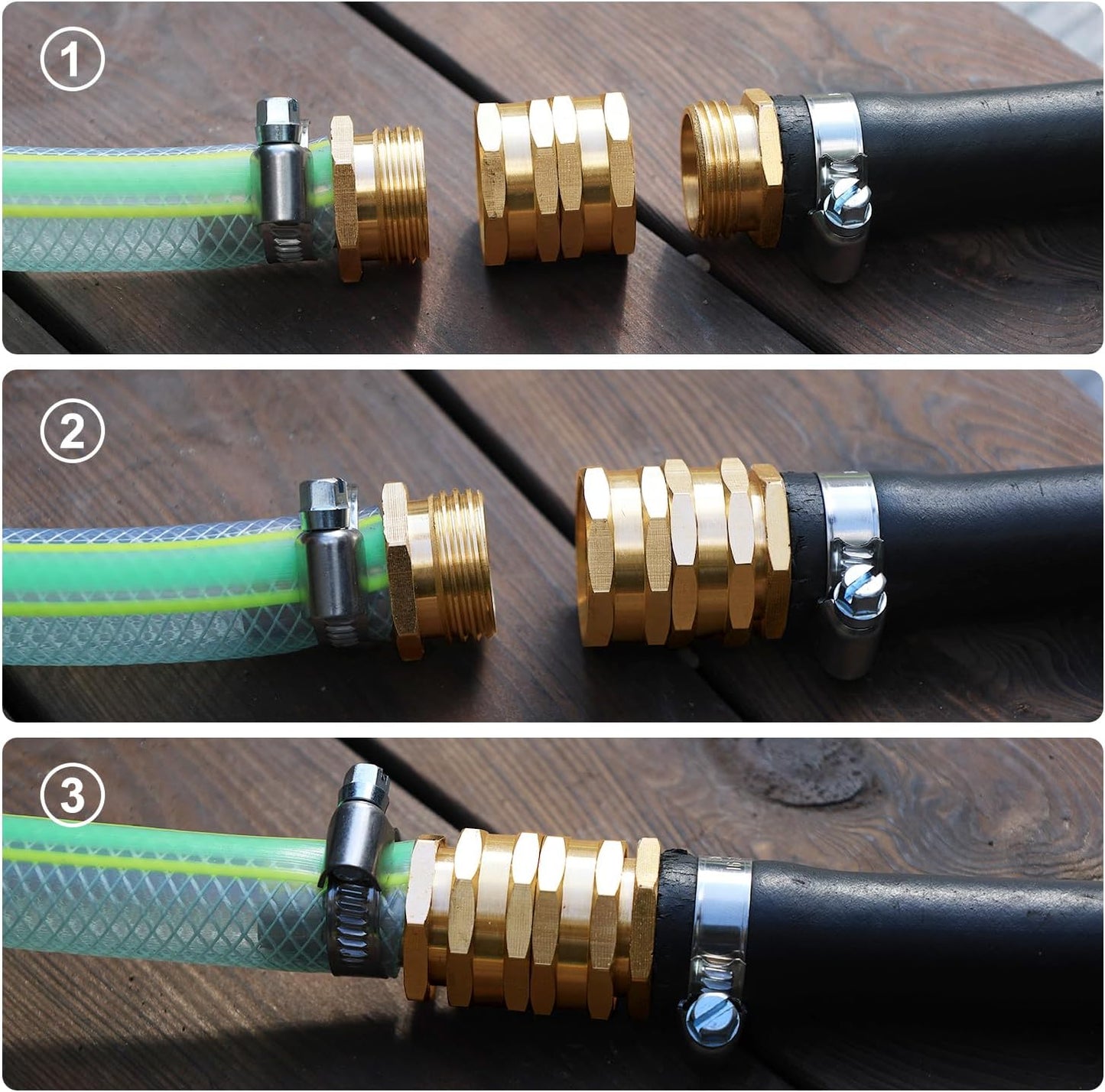 Garden Female to Female Hose Adapter,3/4" GHT Brass Hose Connector