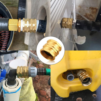 Garden Female to Female Hose Adapter,3/4" GHT Brass Hose Connector