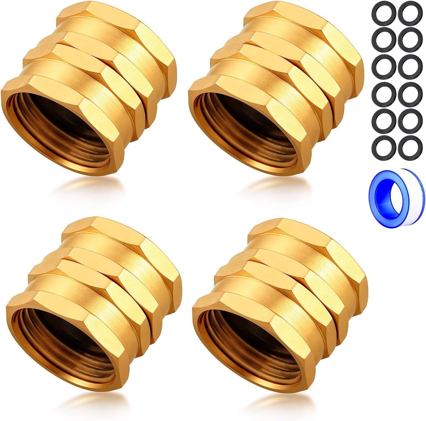 Garden Female to Female Hose Adapter,3/4" GHT Brass Hose Connector
