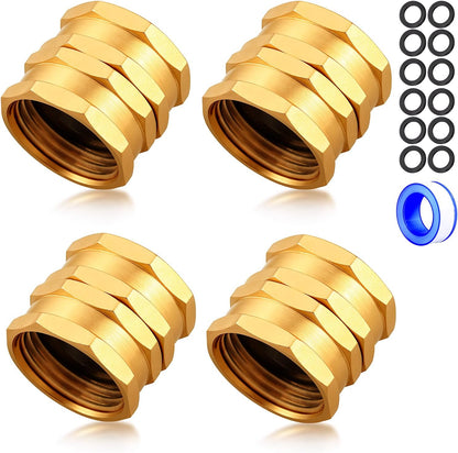 Garden Female to Female Hose Adapter,3/4" GHT Brass Hose Connector