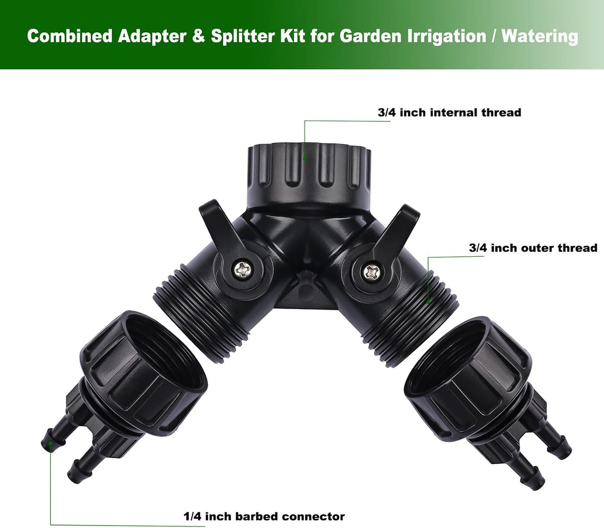 1/4 Inch Drip Irrigation Tubing Faucet Connector 2 Way Y Splitter