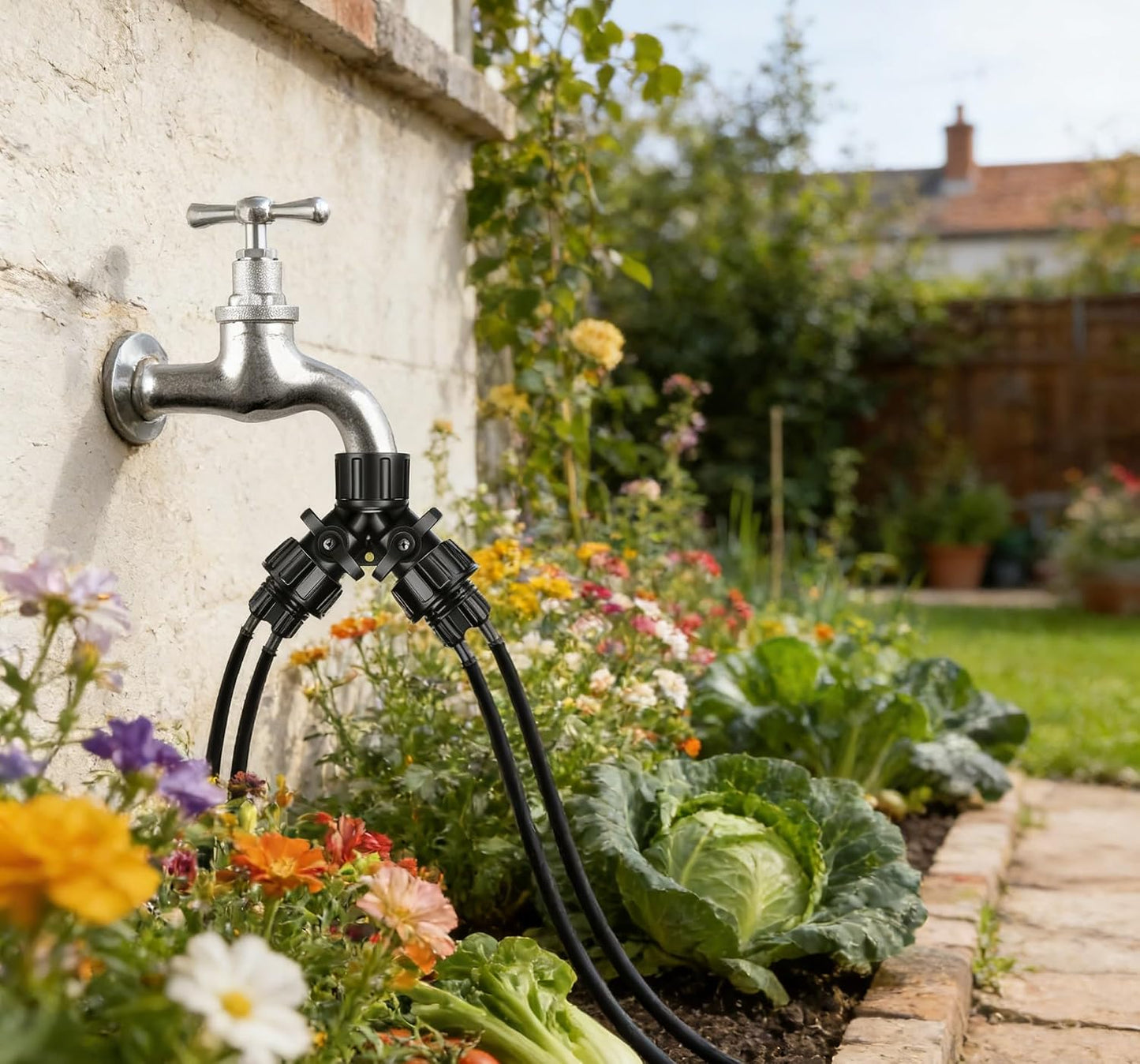 1/4 Inch Drip Irrigation Tubing Faucet Connector 2 Way Y Splitter