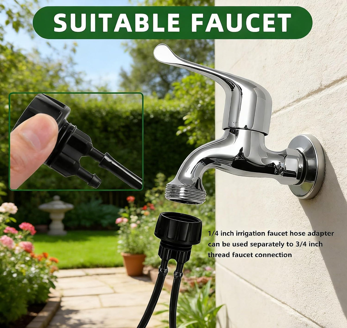 1/4 Inch Drip Irrigation Tubing Faucet Connector 2 Way Y Splitter