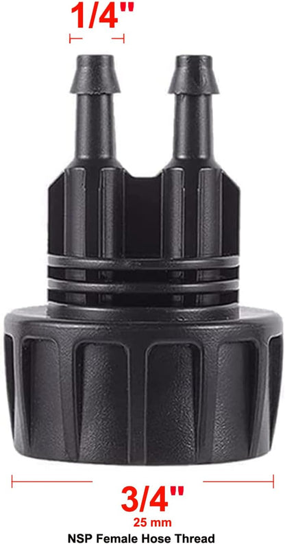 1/4 Inch Drip Irrigation Tubing Faucet Connector 2 Way Y Splitter