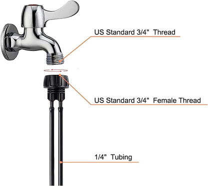 1/4 Inch Drip Irrigation Tubing Faucet Connector 2 Way Y Splitter