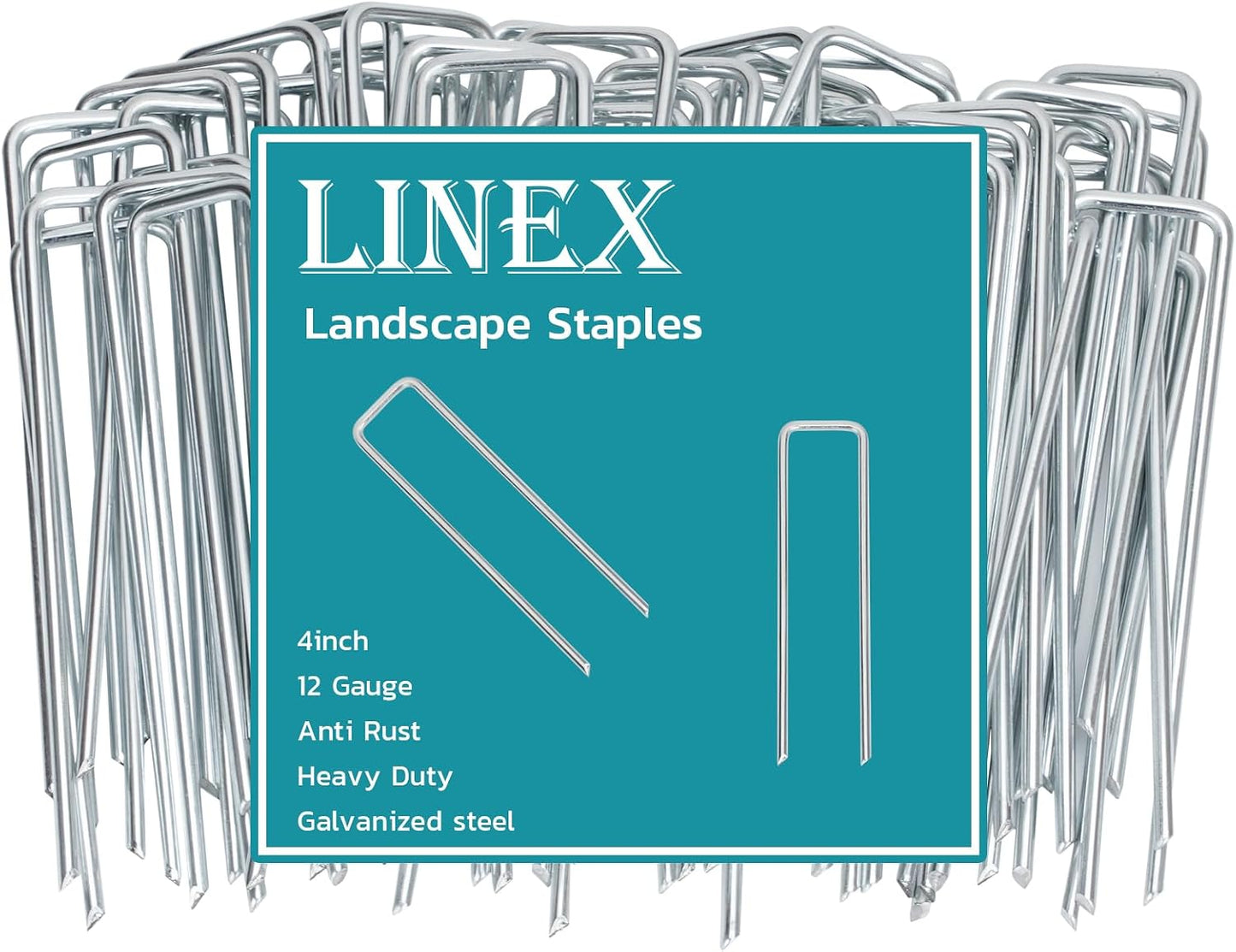 Landscape Staples 6 Inch 25 Pack, Anti-Rust Garden Staples Stakes Landscape Fabric Pins for Weed Barrier Tent Drip Irrigation Tubing Ground Lawn Cover