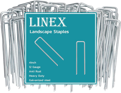 Landscape Staples 6 Inch 25 Pack, Anti-Rust Garden Staples Stakes Landscape Fabric Pins for Weed Barrier Tent Drip Irrigation Tubing Ground Lawn Cover