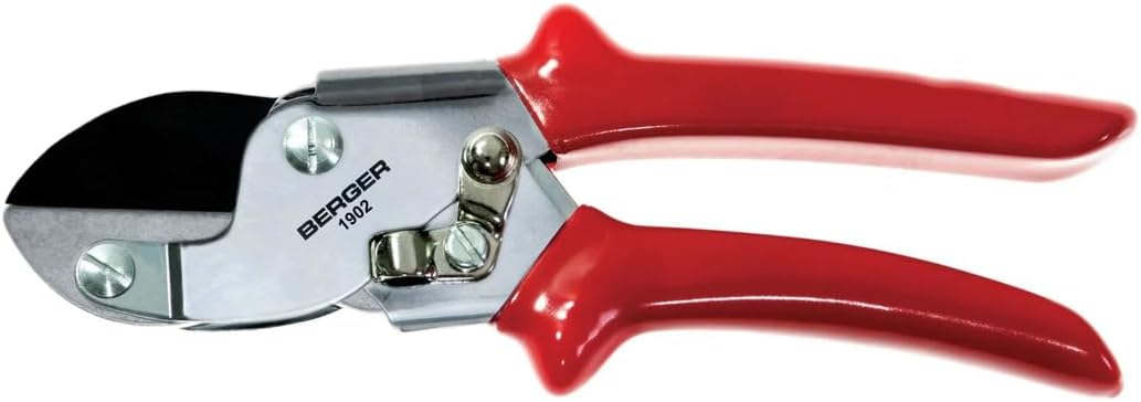 BERGER Anvil Hand Shears – Professional Garden Pruners with Anti-Stick Replaceable Blade, Non-Slip Handles, For Cutting Hard & Resinous Wood, Trimming – 1902