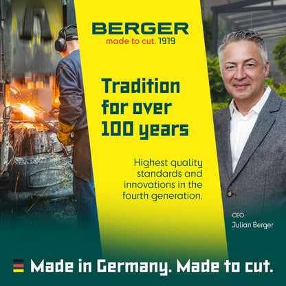 BERGER Anvil Hand Shears – Professional Garden Pruners with Anti-Stick Replaceable Blade, Non-Slip Handles, For Cutting Hard & Resinous Wood, Trimming – 1902