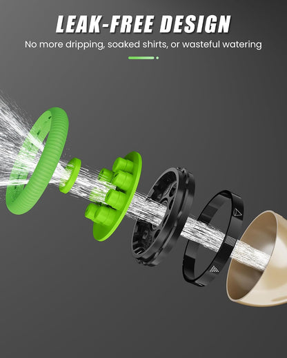 Garden Hose Nozzle, Heavy Duty Metal Water Hose Sprayer Nozzle with 9 Adjustable Spray Patterns, High Pressure Hand Sprayer for Watering Plants, Lawns, Car and Pet Washing (2Pack, Green)
