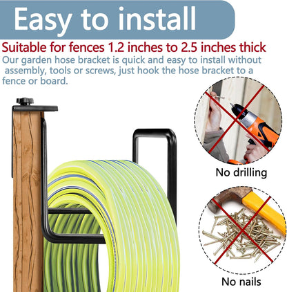 2 Pack Garden Hose Holder, Heavy Duty Wall Mount Hose Hanger