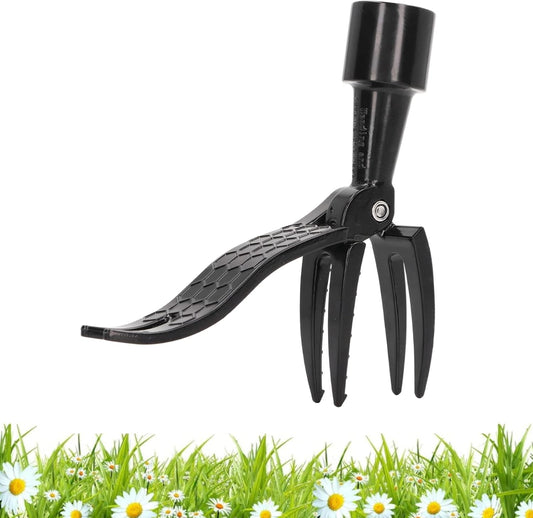 4-Claw Weed Puller Head – Stand Up Weed Remover Replacement Head, Aluminum Alloy Weed Puller Tool Head Replacement for Manual Weeding, No Bending Required, Compatible with Most Handles (Black)