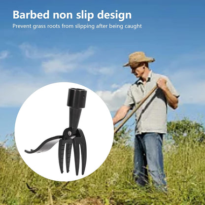4-Claw Weed Puller Head – Stand Up Weed Remover Replacement Head, Aluminum Alloy Weed Puller Tool Head Replacement for Manual Weeding, No Bending Required, Compatible with Most Handles (Black)