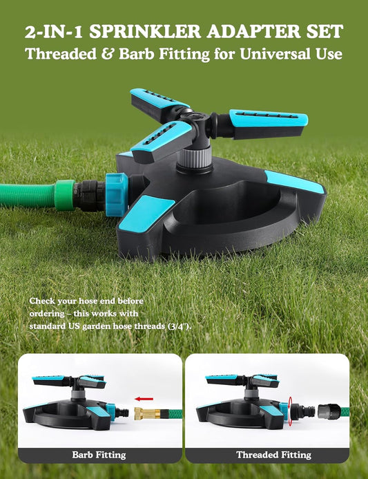 Rotating Sprinkler for Yard, Lawn Water Sprinkler for Kids, Blue