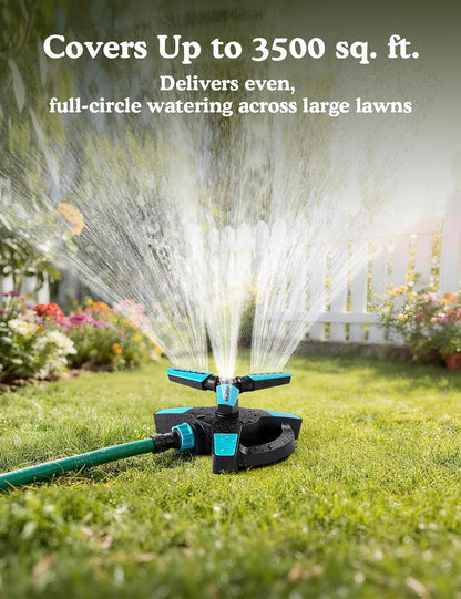Rotating Sprinkler for Yard, Lawn Water Sprinkler for Kids, Blue