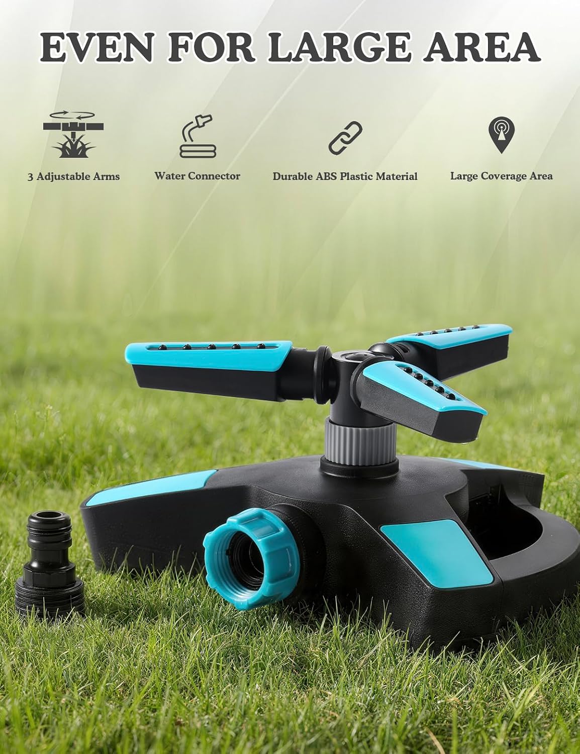 Rotating Sprinkler for Yard, Lawn Water Sprinkler for Kids, Blue